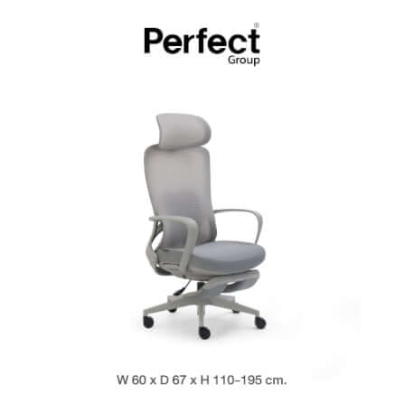 เก้าอี้ทำงานเพื่อสุขภาพ Perfect รุ่น Y FANTA เก้าอี้ สีเทา_0